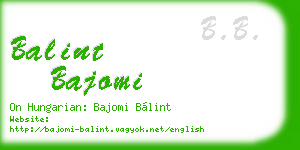 balint bajomi business card